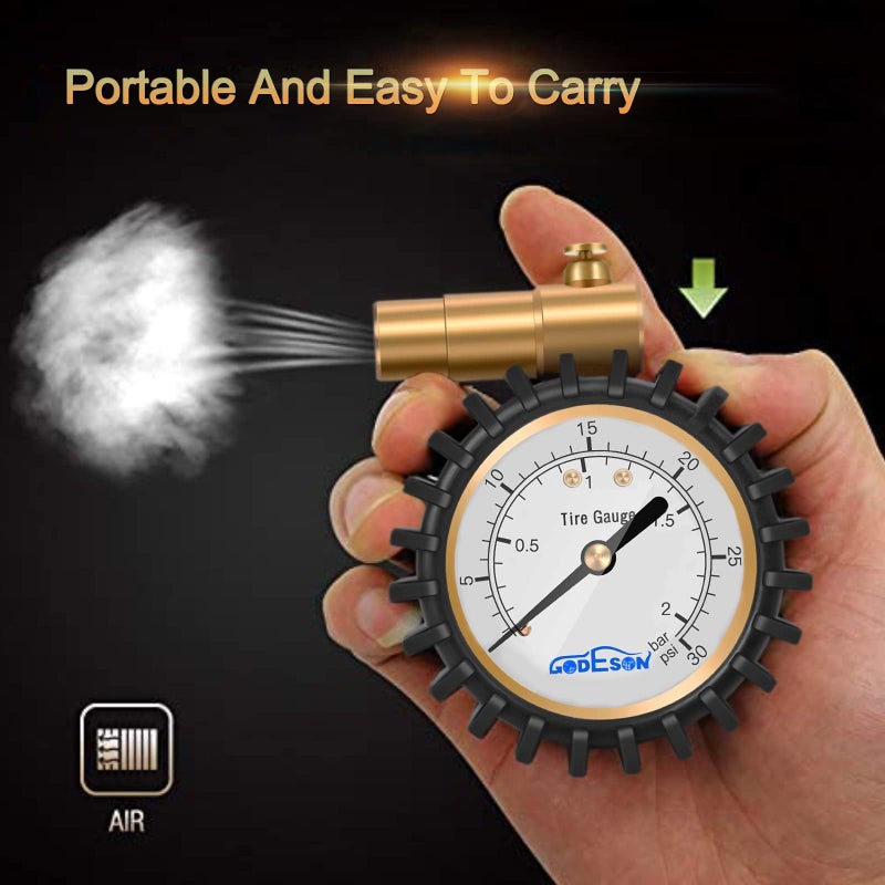 GODESON Presta Valve Pressure Gauge with Air Pressure Relief for Mountain Bicycle Fat Tires,Low Pressure Range to 30 PSI/2BARâ€¦ - Image 5